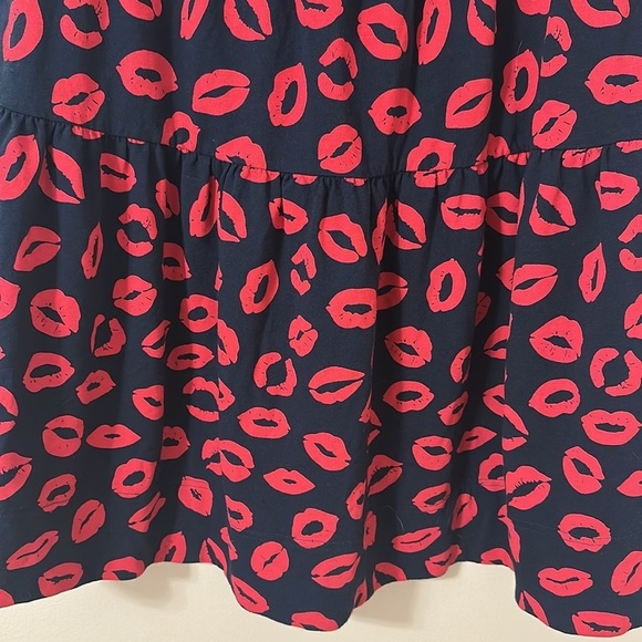 Marc by Marc Jacobs Pucker Up Strapless Dress Lips Print Navy & Red Sz Large NWT - Picture 9 of 15